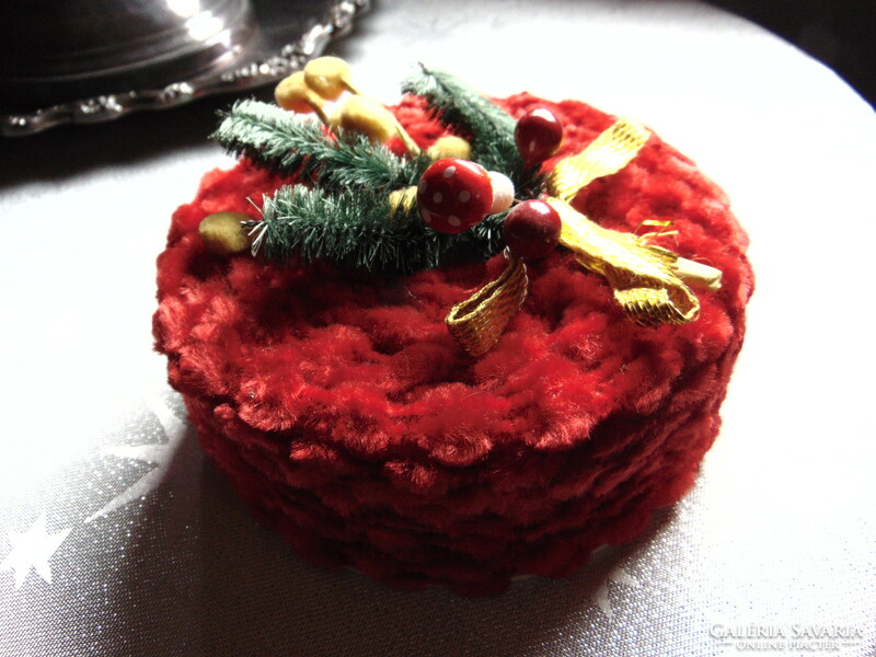 Old Christmas chenille box for treasures