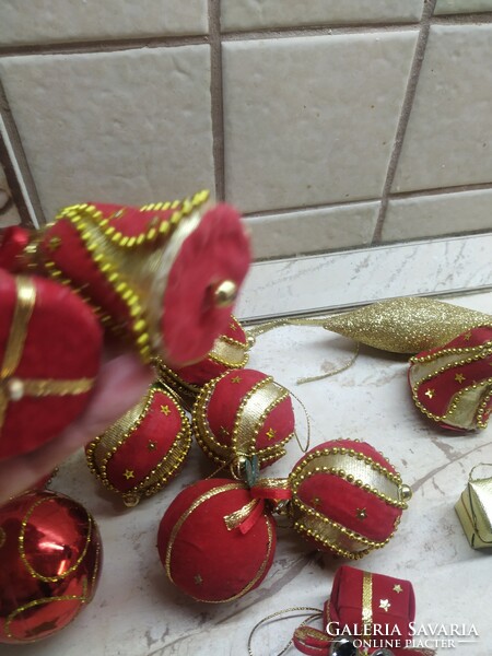 Christmas tree ornament with red and gold decoration for sale! Handmade product!