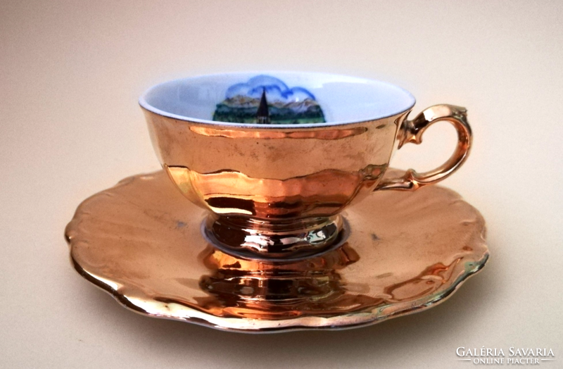 Antique gilded visible Bavarian porcelain coffee cup set