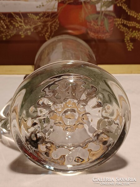 Incised crystal cup with tin lid