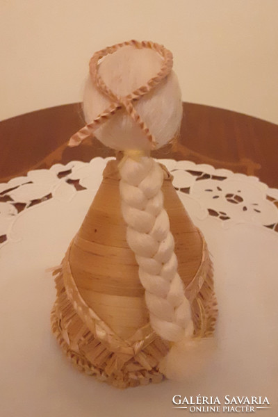 Handmade straw ornament, Christmas angel. 14 Cm