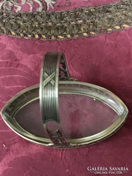 Silver neo-empire, classicist pattern 800 German marked silver glass inlay basket is a miracle!