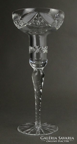 1P552 polished crystal candle holder 21 cm