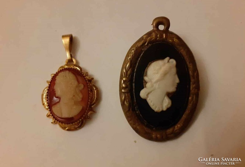 2 Cameo pendants (one can also be used as a brooch)