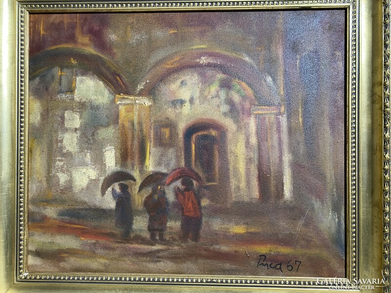 Zlatko Prica horvát festő festménye, 58 x 49 cm-es ritkaság, olaj, vászon.