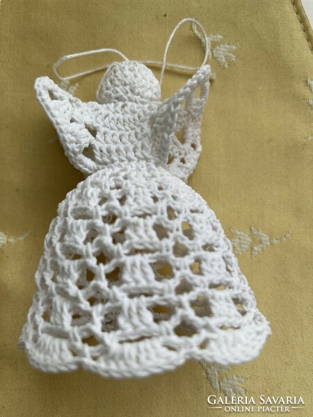 Crocheted pine tree ornament/angel's neck/