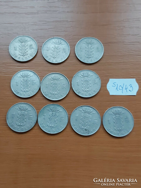 Belgium belgie 10 pieces 1 franc 1951 - 1974 copper-nickel s10/43