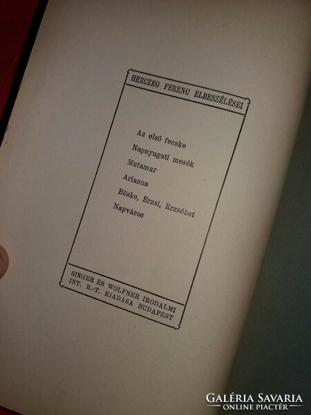 1925 .Herczeg Ferenc :Napnyugati mesék regény könyv a képek szerint Singer és Wolfner