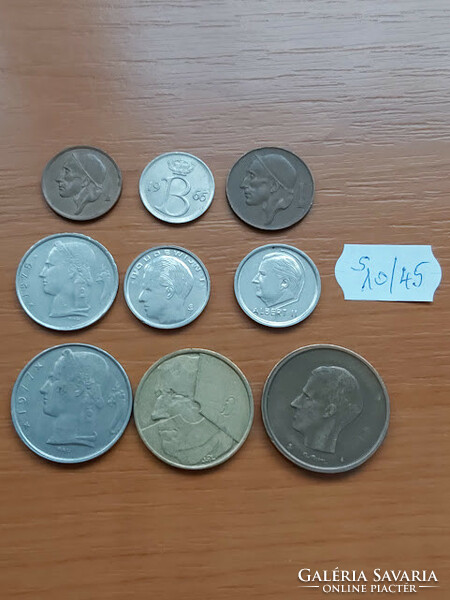 Belgium belgie 9 pieces 20 centimes - 20 francs s10/45