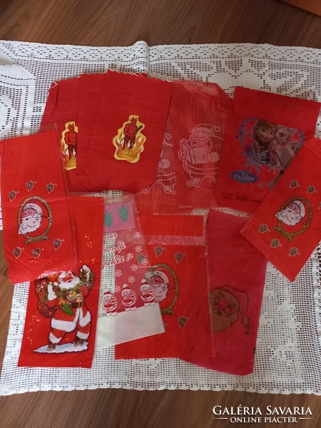 Old retro and newer Santa bags 12 pcs