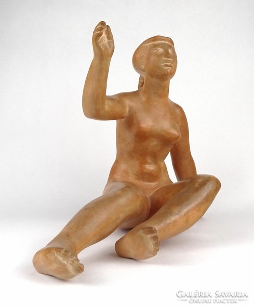 1P554 béla kucs: terracotta female nude statue 36 cm