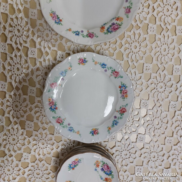 Zsolnay beautiful, rare porcelain tableware with small flowers