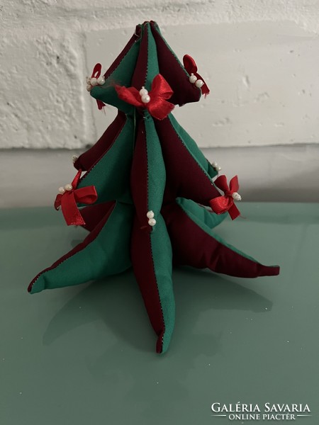Kézműves textíl kis méretű karácsonyfa karácsonyfadísz