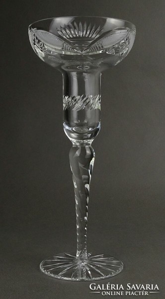 1P552 polished crystal candle holder 21 cm