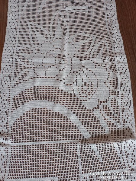 Snow white long crochet curtain