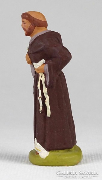 1P711 small santos fouque ceramic Franciscan monk figure 6.5 Cm