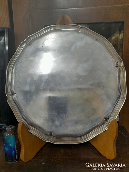 Neobaroque silver 835 stone-shaped tray. 347.4 grams. 27 cm.