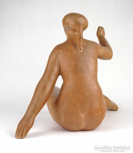 1P554 béla kucs: terracotta female nude statue 36 cm