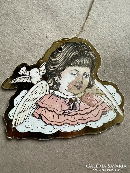 Vintage hard paper angel Christmas tree decoration