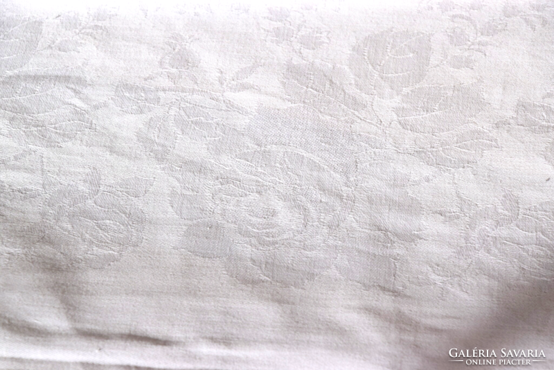 HATALMAS Régi Antik Nagy RITKA ünnepi damaszt asztalterítő terítő abrosz ART DECO 255 x 127 cm
