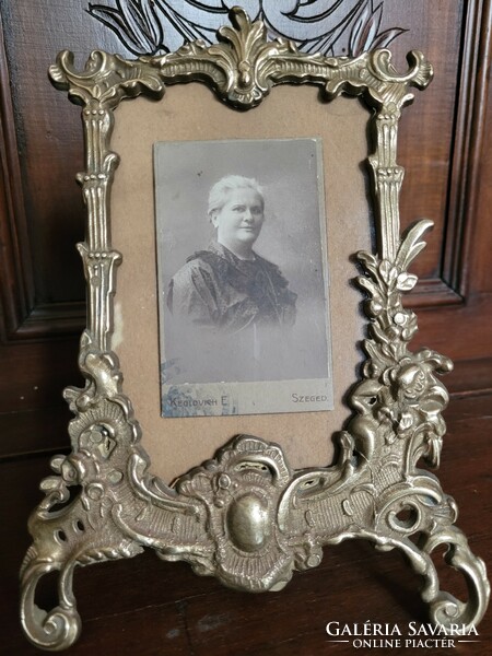 Antique copper photo holder