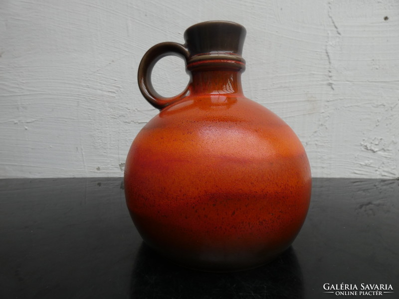 Steuler ceramic vase in orange / brown color West German vase 70´s with model number 308/20