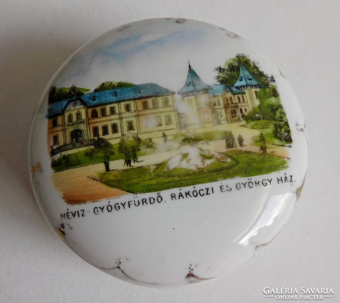 Antique, monarchy-era victoria bonbonier - Hévíz spa Rákóczi and György house