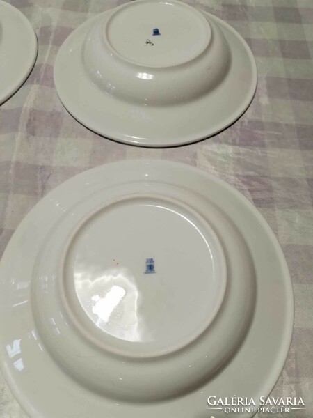 Zsolnay blue striped deep plate, 6 soup plates in one
