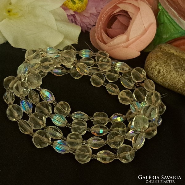 Old Czech crystal string of beads 88 cm