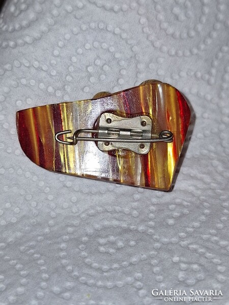 Old Russian wooden matryoshka pin.