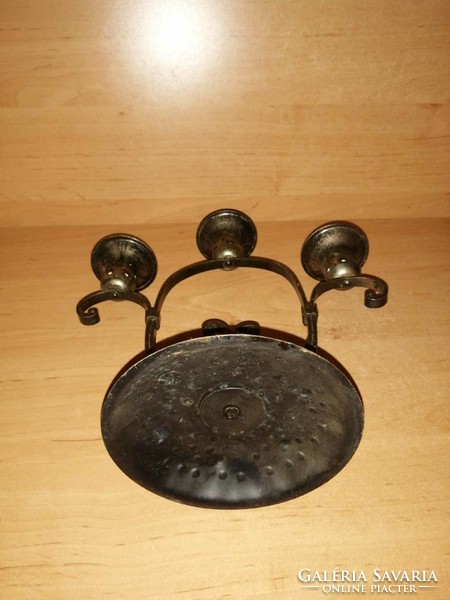 Three-pronged metal candle holder - 21 cm (square)