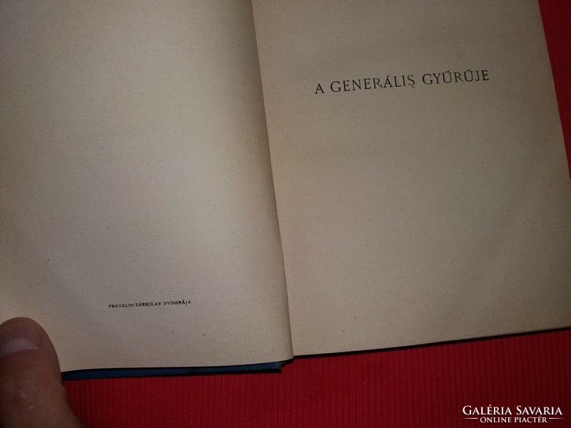 1906. Selma Lagerlöf - A generális gyűrűje / Egy udvarház története regény könyv Franklin-Társulat