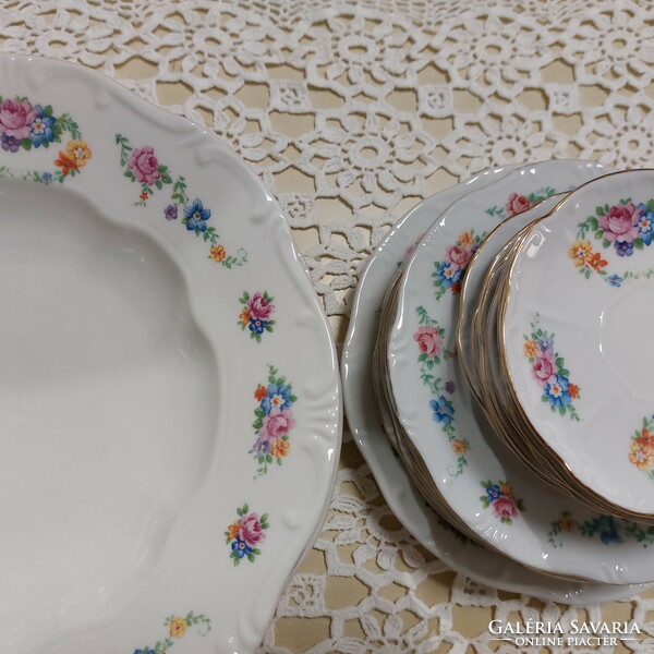 Zsolnay beautiful, rare porcelain tableware with small flowers