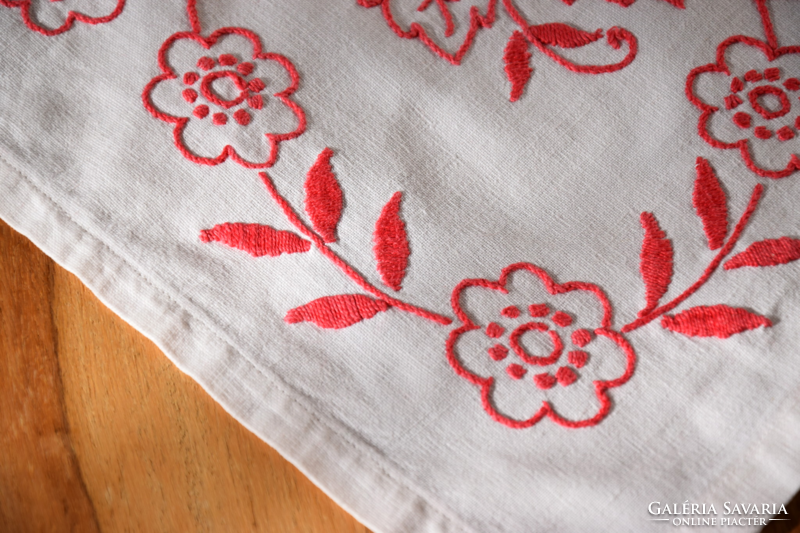 Old folk traditional tablecloth table centerpiece embroidered by hand 57 x 50