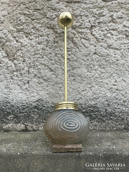 Különleges búrás vintage függeszték réz szerelékkel mid century lámpa