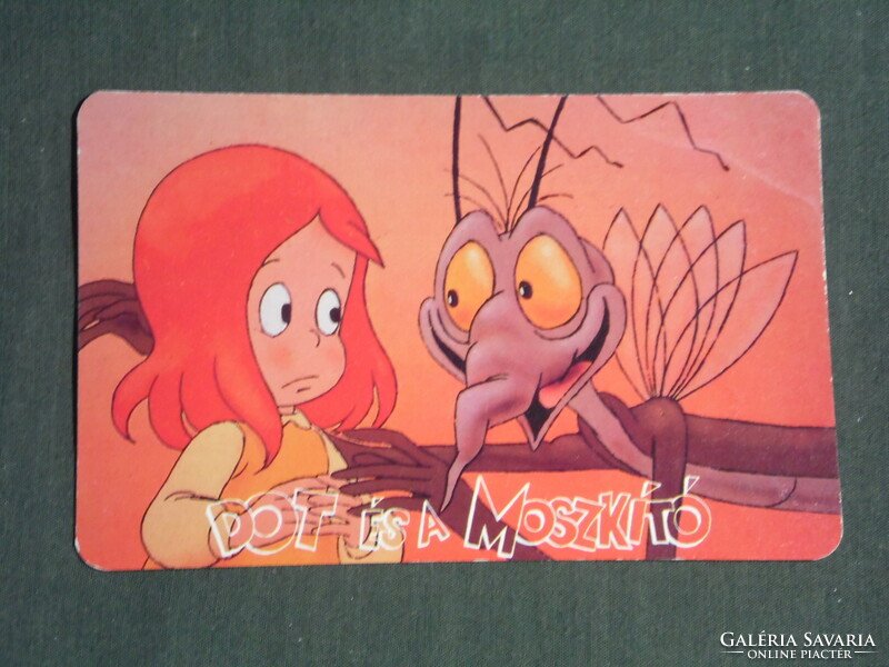 Card calendar, motion picture cinema, dot and the mosquito cartoon, 1990, (3)