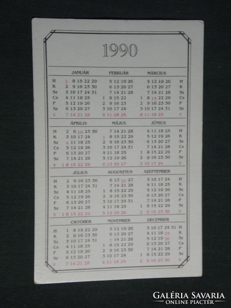 Kártyanaptár, Horoszkóp, Kos, 1990,   (3)
