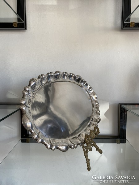 Oval art deco silver tray