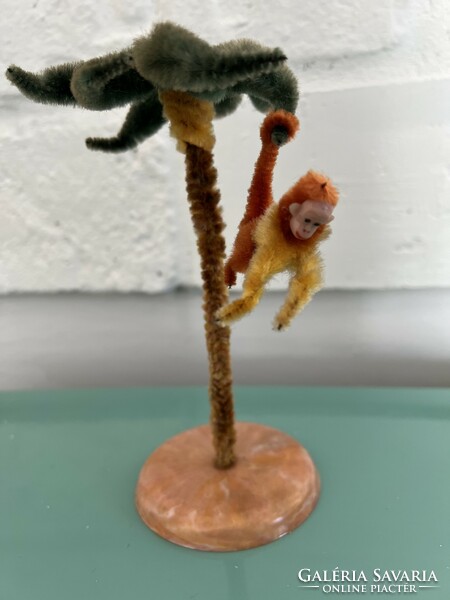 Antik majmos ritka zsenília dísz