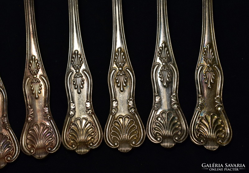 12 thickly silver-plated marked neo-baroque style forks!