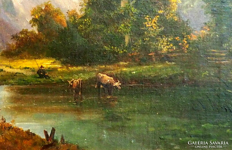 Ismeretlen festő: 19. századi alpesi tájkép