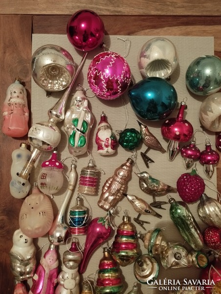 Old Christmas tree decorations are sold together