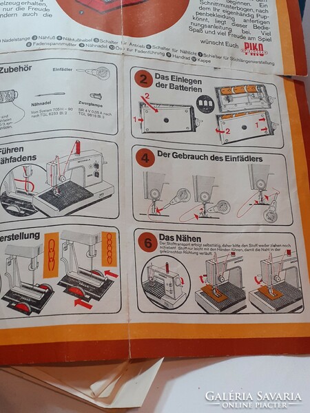 PIKO Michaela piros gyerek varrógép működik, dobozában, leírással