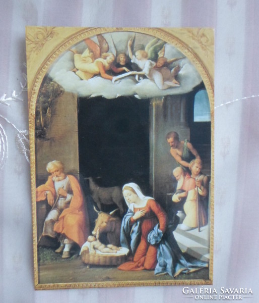 Karácsonyi képeslap 7.: Szent Család, angyal, pásztor