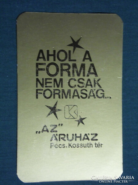 Kártyanaptár, Pécs konzum áruház, arany kártya, 1991,   (3)