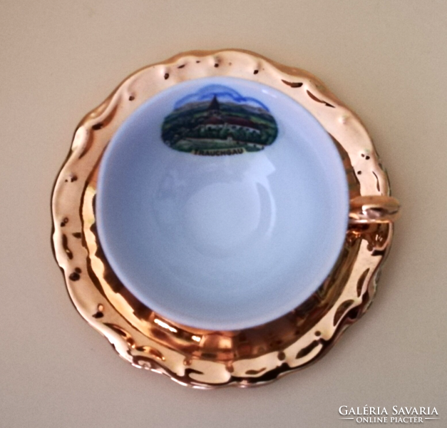 Antique gilded visible Bavarian porcelain coffee cup set