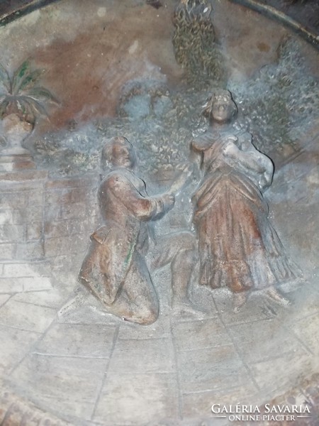 Antik Terrakotta jelzett falidísz 7