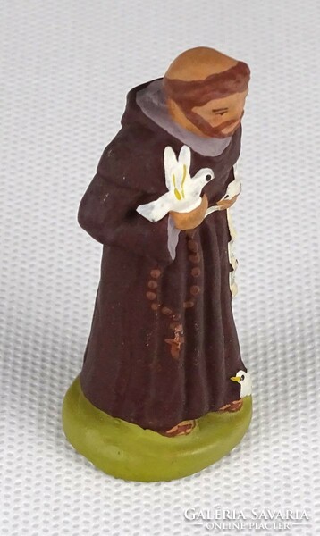 1P711 small santos fouque ceramic Franciscan monk figure 6.5 Cm