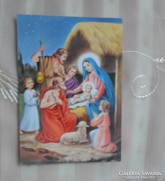 Christmas card 7.: Holy family, angel, shepherd