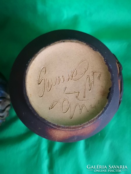 Lojos Somogyi special leather effect ceramic box with lid